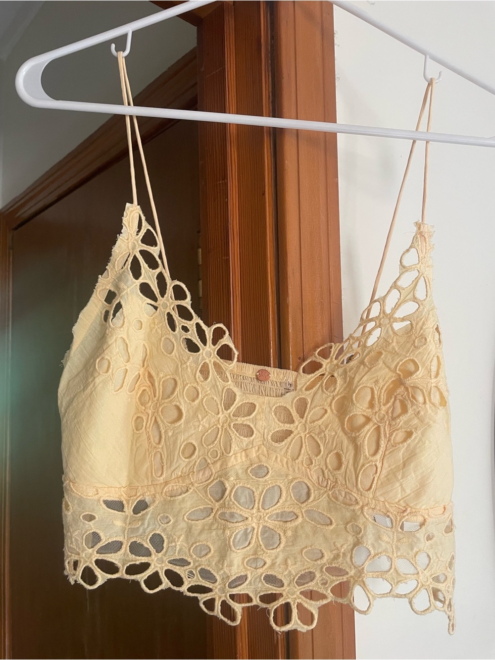 Free People Asteria Bralette Banana Cream Yellow Appliqué - Picture 4 of 11